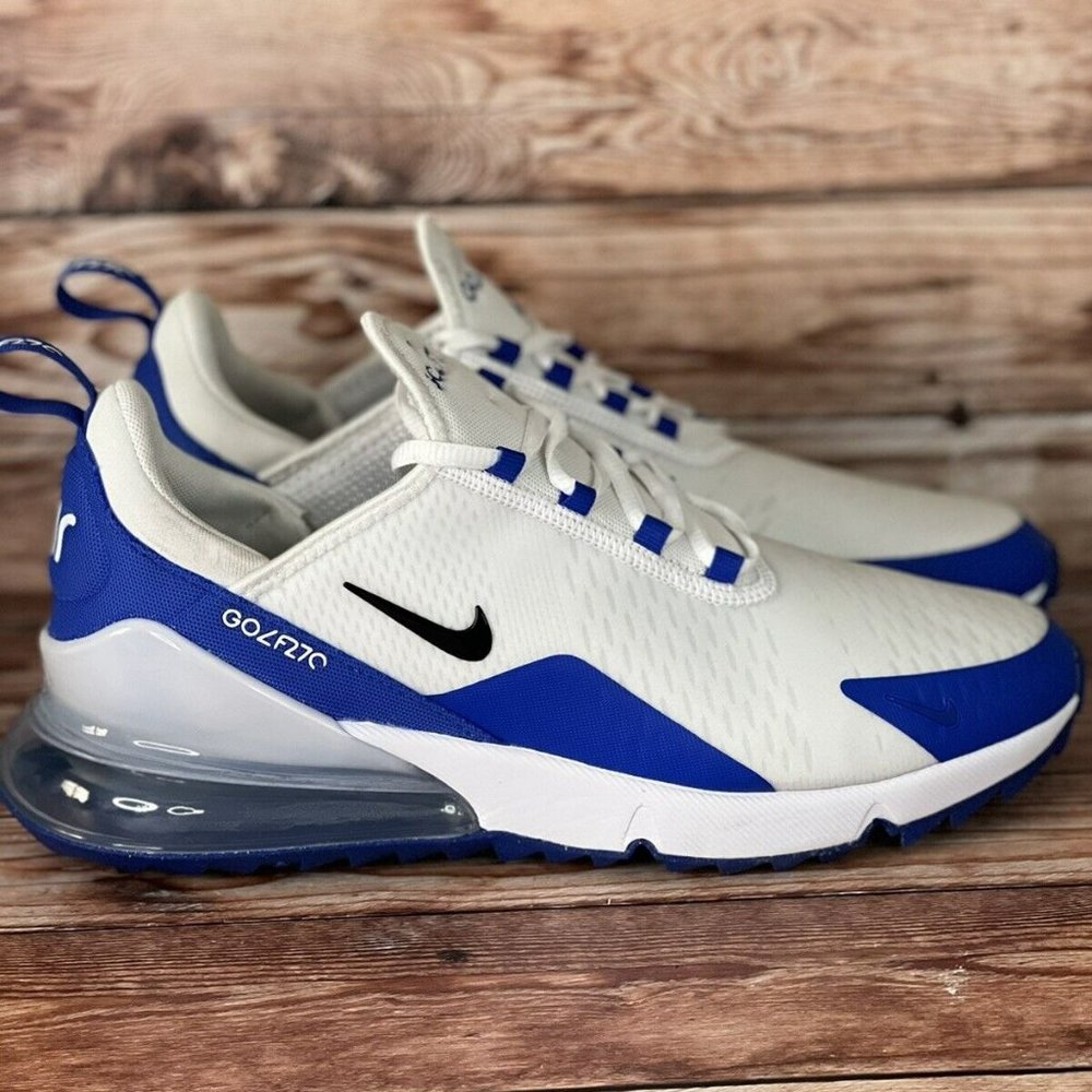 Nike Air Max 270 Golf Men’s Sizes Golf Shoes White Blue CK6483-106